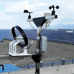 CDF-11A wind direction sensor installed at photovoltaic power plant for solar tracker safety monitoring