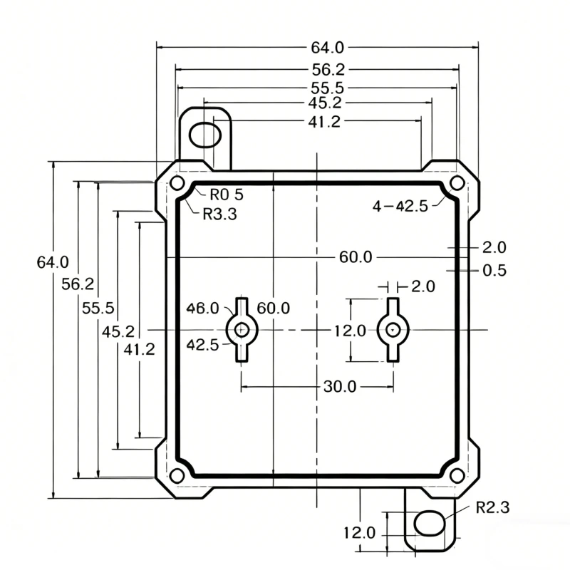 Dust Sensor Dimension Drawing