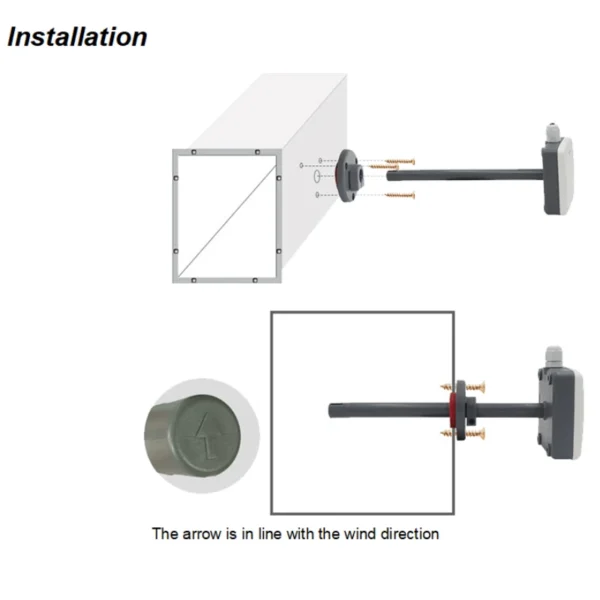 HVAC Pipe Wind Speed Sensor