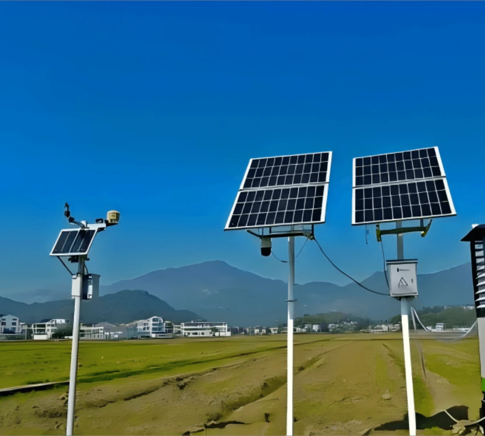 The system consists of soil moisture sensor, weather station,Smart agriculture industy solution