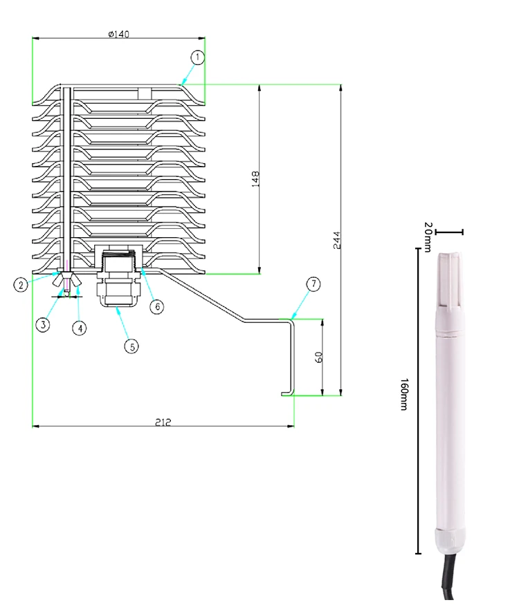 Temperature and humidity sensor with display