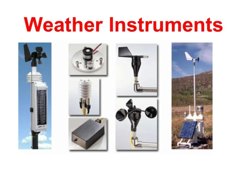 What examples are there for the different types of weather instruments?