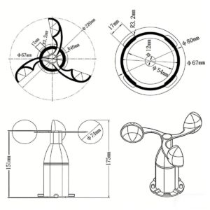 Wind speed sensor size