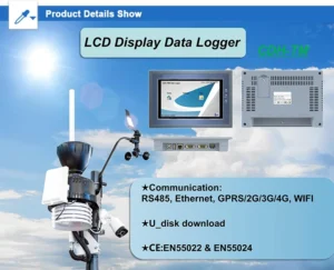 Soil moisture and temperature sensors with data loggers