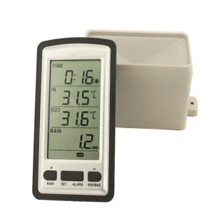 Wireless indoor and outdoor thermometer and rain gauge