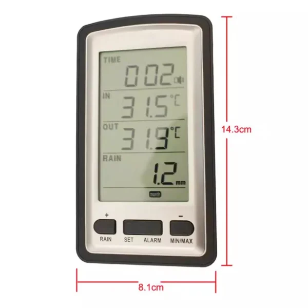 Wireless indoor and outdoor thermometer and rain gauge