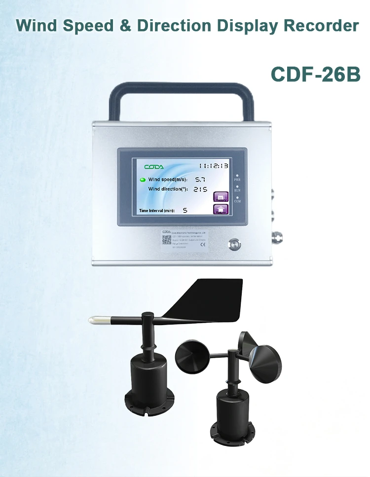 Wind speed and direction recorder